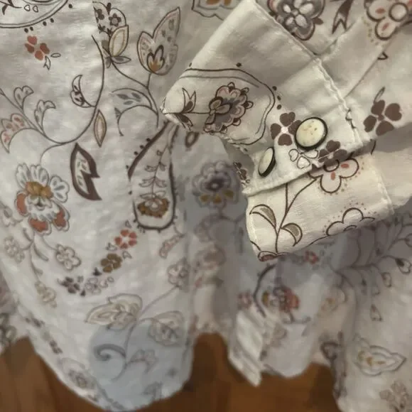 Panhandle Slim Womens XL White Paisley Western Rodeo Ranchwear Cowgirl Fit Shirt - Picture 7 of 16